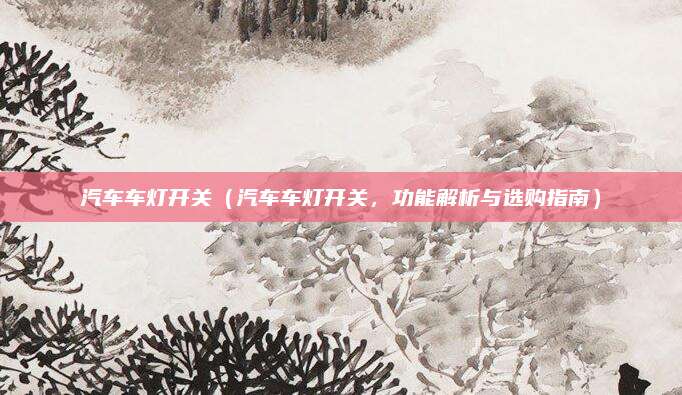 汽车车灯开关（汽车车灯开关，功能解析与选购指南）