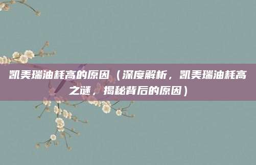 凯美瑞油耗高的原因(深度解析,凯美瑞油耗高之谜,揭秘背后的原因)