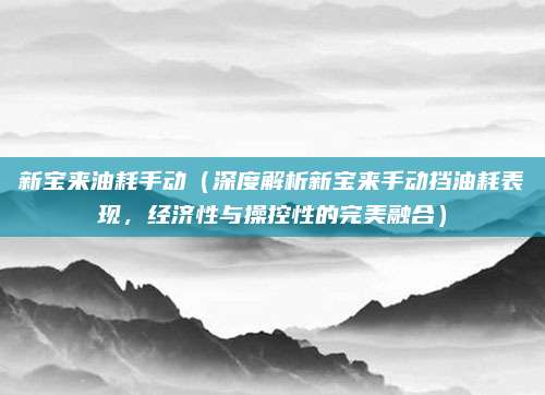 新宝来油耗手动(深度解析新宝来手动挡油耗表现,经济性与操控性的完美融合)