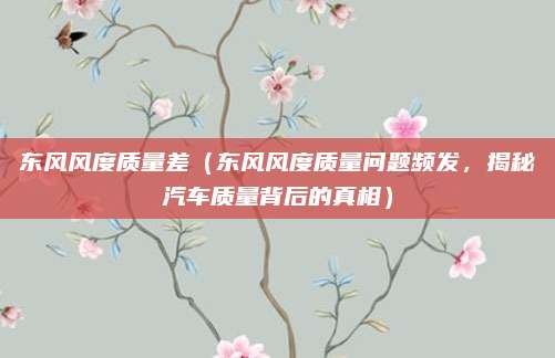 东风风度质量差(东风风度质量问题频发,揭秘汽车质量背后的真相)