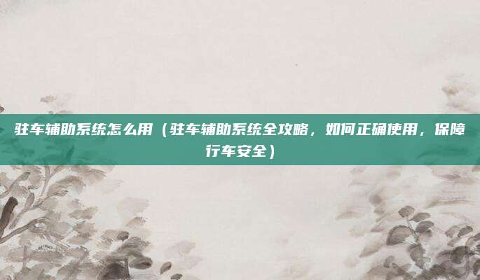 驻车辅助系统怎么用（驻车辅助系统全攻略，如何正确使用，保障行车安全）