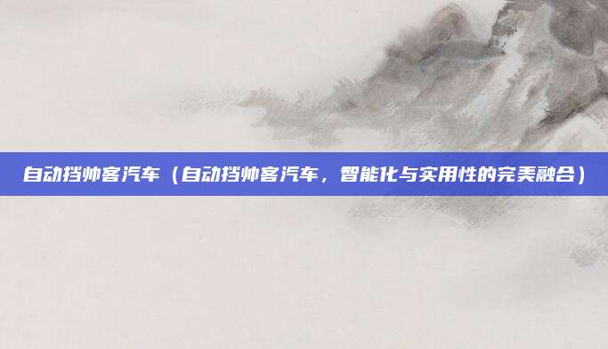 自动挡帅客汽车（自动挡帅客汽车，智能化与实用性的完美融合）