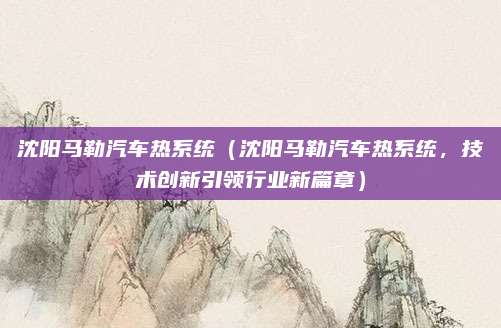 沈阳马勒汽车热系统（沈阳马勒汽车热系统，技术创新引领行业新篇章）