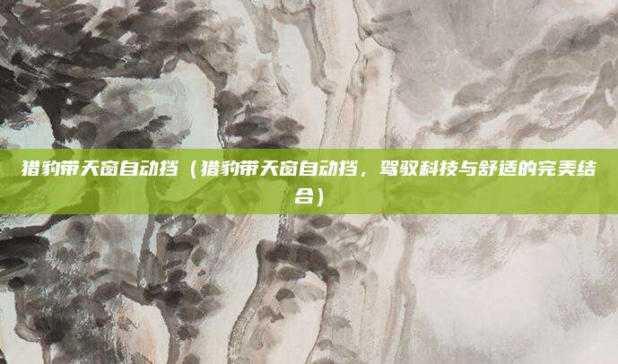 猎豹带天窗自动挡（猎豹带天窗自动挡，驾驭科技与舒适的完美结合）