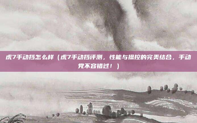虎7手动挡怎么样（虎7手动挡评测，性能与操控的完美结合，手动党不容错过！）