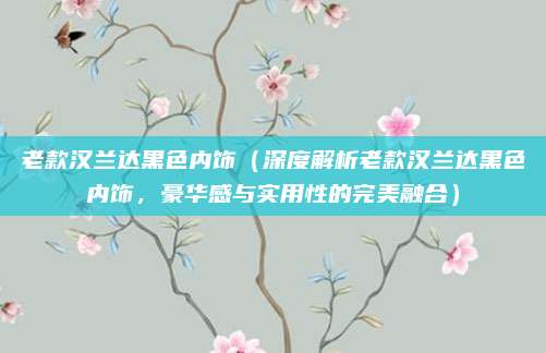 老款汉兰达黑色内饰（深度解析老款汉兰达黑色内饰，豪华感与实用性的完美融合）