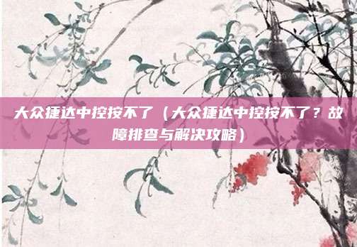 大众捷达中控按不了(大众捷达中控按不了?故障排查与解决攻略)