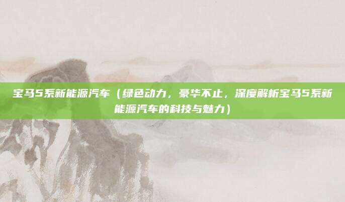 宝马5系新能源汽车（绿色动力，豪华不止，深度解析宝马5系新能源汽车的科技与魅力）