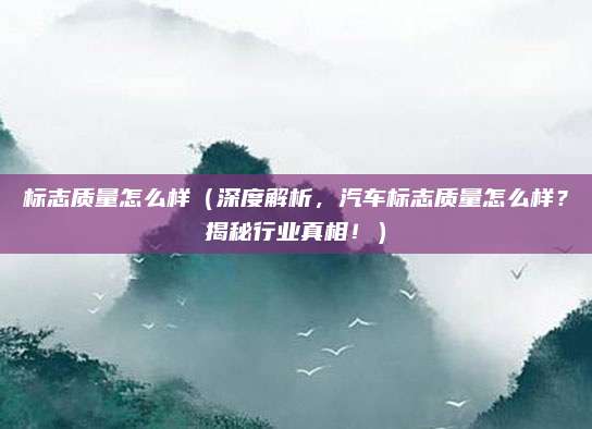 标志质量怎么样（深度解析，汽车标志质量怎么样？揭秘行业真相！）