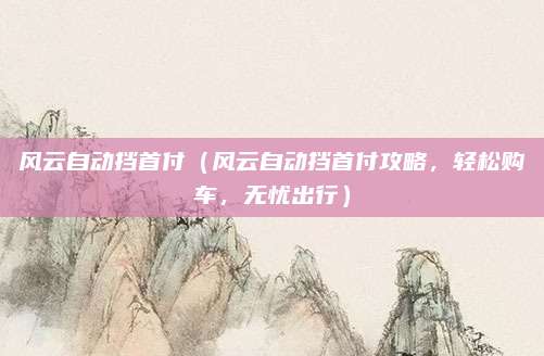 风云自动挡首付（风云自动挡首付攻略，轻松购车，无忧出行）