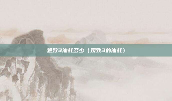 观致3油耗多少(观致3的油耗)