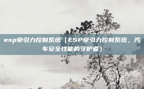 esp牵引力控制系统（ESP牵引力控制系统，汽车安全性能的守护者）