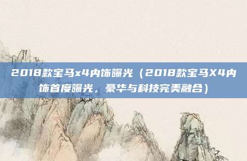 2018款宝马x4内饰曝光（2018款宝马X4内饰首度曝光，豪华与科技完美融合）