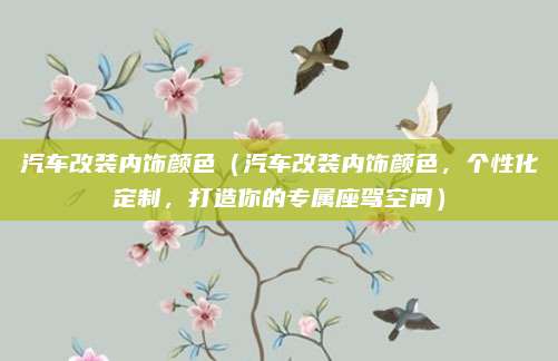 汽车改装内饰颜色（汽车改装内饰颜色，个性化定制，打造你的专属座驾空间）