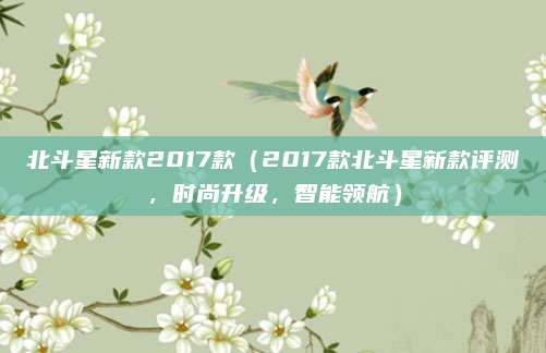 北斗星新款2017款（2017款北斗星新款评测，时尚升级，智能领航）