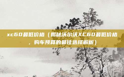 xc60最低价格（揭秘沃尔沃XC60最低价格，购车预算的最佳选择解析）