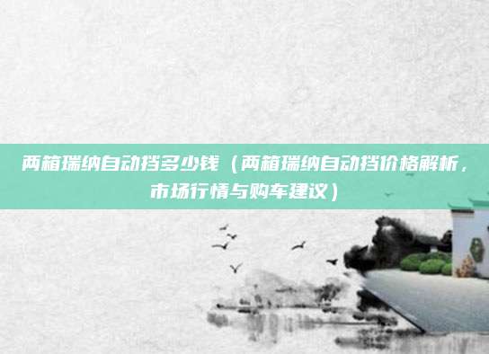 两箱瑞纳自动挡多少钱（两箱瑞纳自动挡价格解析，市场行情与购车建议）