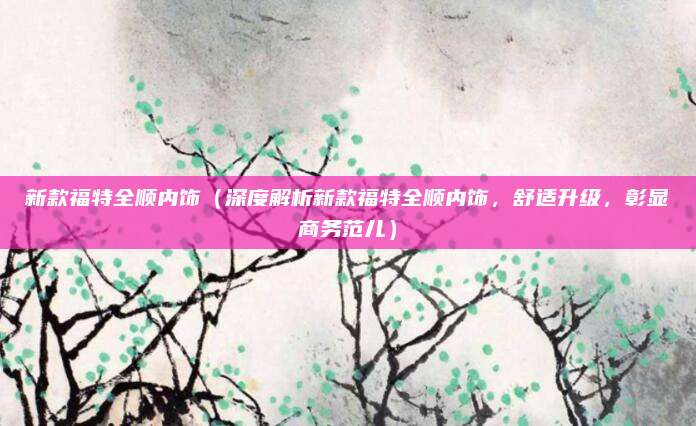 新款福特全顺内饰（深度解析新款福特全顺内饰，舒适升级，彰显商务范儿）