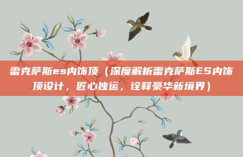 雷克萨斯es内饰顶（深度解析雷克萨斯ES内饰顶设计，匠心独运，诠释豪华新境界）