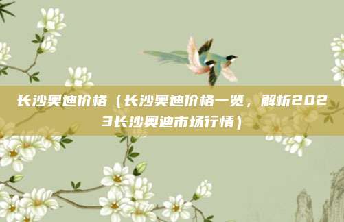 长沙奥迪价格（长沙奥迪价格一览，解析2023长沙奥迪市场行情）