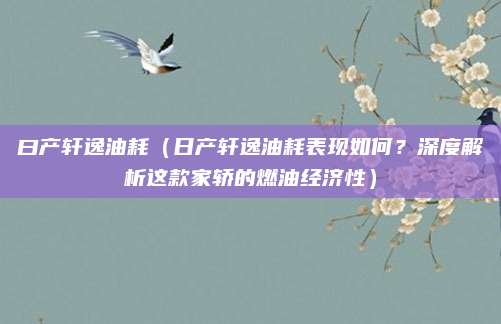 曰产轩逸油耗（日产轩逸油耗表现如何？深度解析这款家轿的燃油经济性）