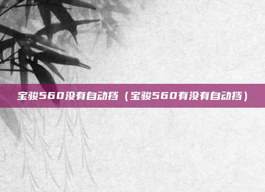 宝骏560没有自动挡(宝骏560有没有自动挡)