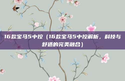 16款宝马5中控(16款宝马5中控解析,科技与舒适的完美融合)
