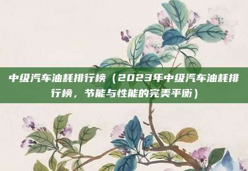 中级汽车油耗排行榜（2023年中级汽车油耗排行榜，节能与性能的完美平衡）
