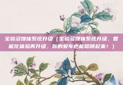 宝骏多媒体系统升级（宝骏多媒体系统升级，智能化体验再升级，你的爱车也能聪明起来！）