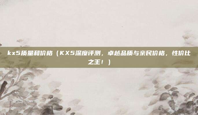 kx5质量和价格（KX5深度评测，卓越品质与亲民价格，性价比之王！）