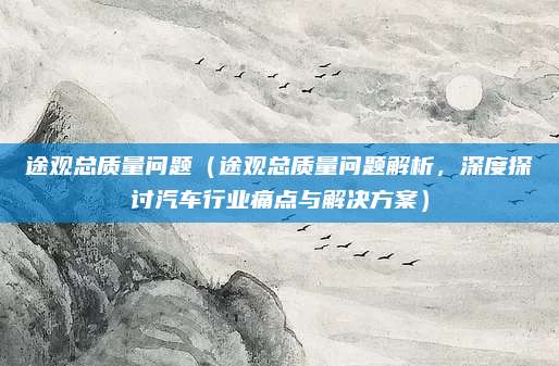 途观总质量问题（途观总质量问题解析，深度探讨汽车行业痛点与解决方案）