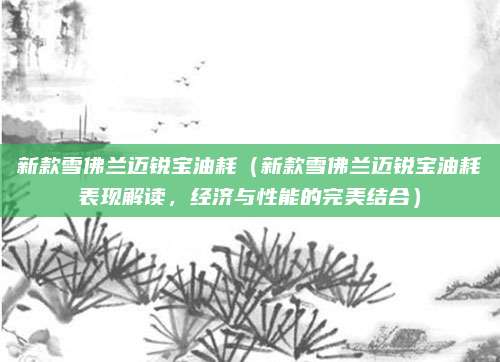 新款雪佛兰迈锐宝油耗（新款雪佛兰迈锐宝油耗表现解读，经济与性能的完美结合）