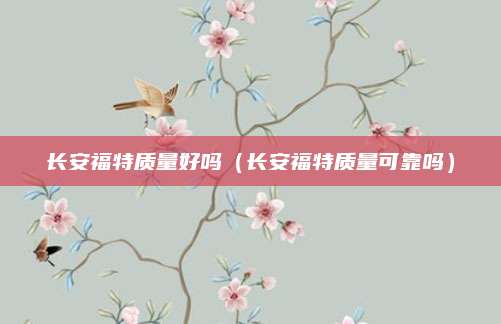 长安福特质量好吗(长安福特质量可靠吗)