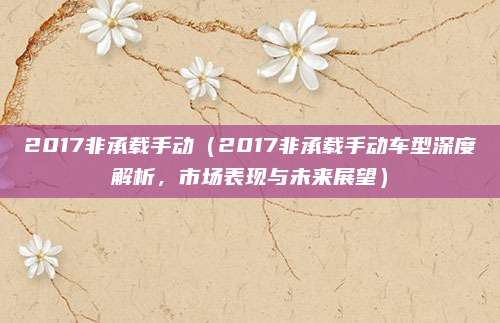 2017非承载手动（2017非承载手动车型深度解析，市场表现与未来展望）