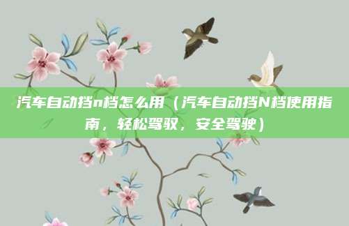 汽车自动挡n档怎么用（汽车自动挡N档使用指南，轻松驾驭，安全驾驶）