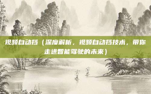 视频自动挡(深度解析,视频自动挡技术,带你走进智能驾驶的未来)