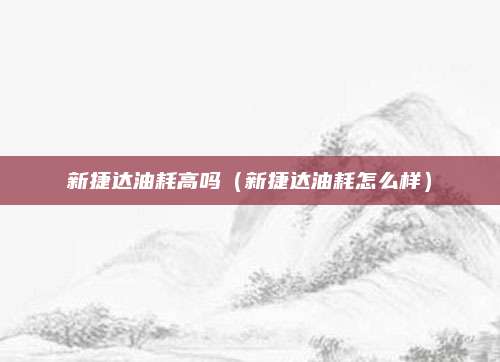 新捷达油耗高吗(新捷达油耗怎么样)