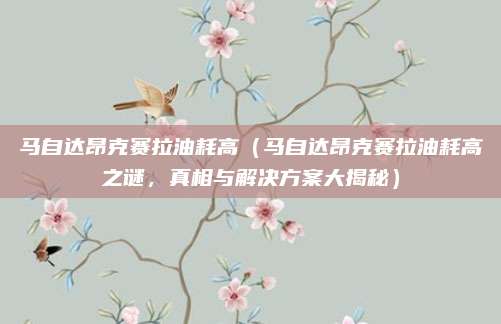 马自达昂克赛拉油耗高（马自达昂克赛拉油耗高之谜，真相与解决方案大揭秘）