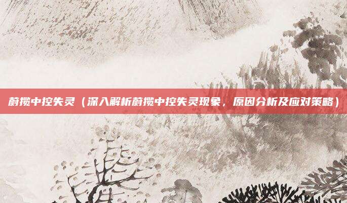 蔚揽中控失灵（深入解析蔚揽中控失灵现象，原因分析及应对策略）
