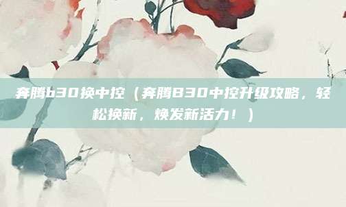 奔腾b30换中控（奔腾B30中控升级攻略，轻松换新，焕发新活力！）