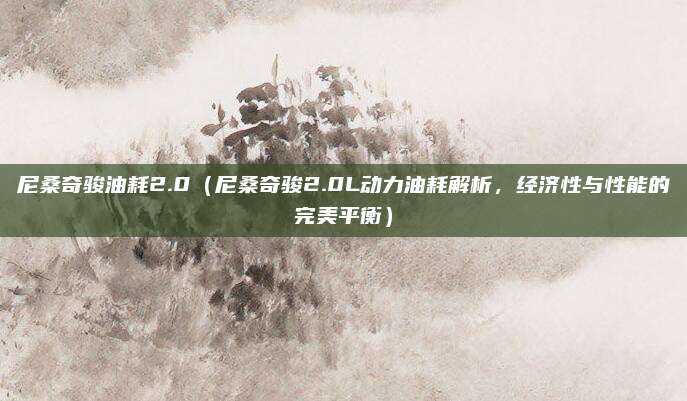 尼桑奇骏油耗2.0（尼桑奇骏2.0L动力油耗解析，经济性与性能的完美平衡）