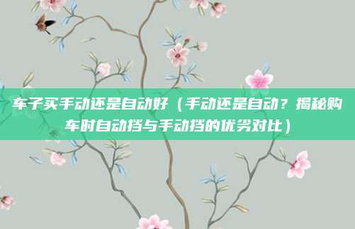 车子买手动还是自动好（手动还是自动？揭秘购车时自动挡与手动挡的优劣对比）