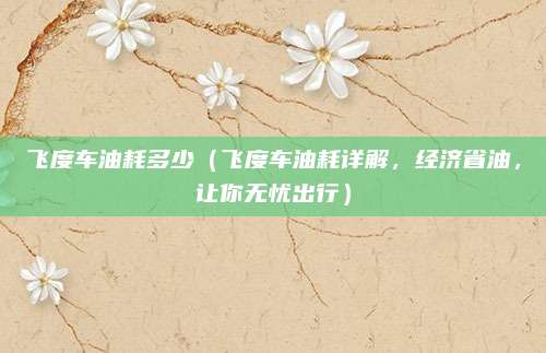 飞度车油耗多少（飞度车油耗详解，经济省油，让你无忧出行）