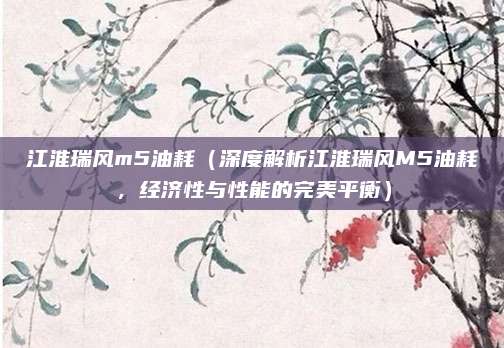 江淮瑞风m5油耗（深度解析江淮瑞风M5油耗，经济性与性能的完美平衡）