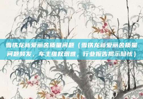 雪铁龙新爱丽舍质量问题(雪铁龙新爱丽舍质量问题频发,车主维权艰难,行业报告揭示隐忧)