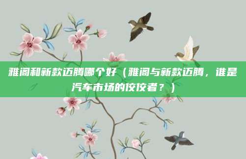 雅阁和新款迈腾哪个好（雅阁与新款迈腾，谁是汽车市场的佼佼者？）