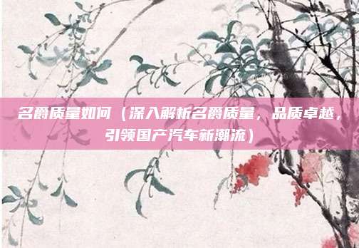 名爵质量如何（深入解析名爵质量，品质卓越，引领国产汽车新潮流）