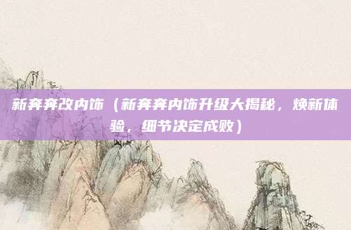 新奔奔改内饰(新奔奔内饰升级大揭秘,焕新体验,细节决定成败)