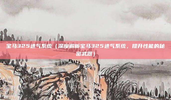 宝马325进气系统(深度解析宝马325进气系统,提升性能的秘密武器)