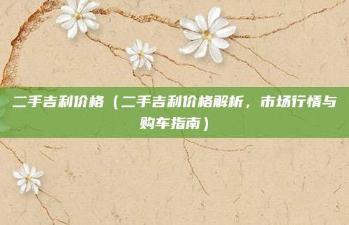 二手吉利价格(二手吉利价格解析,市场行情与购车指南)